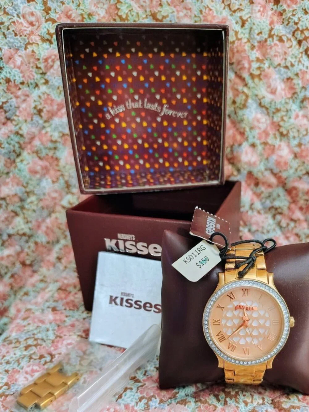 NWT NIB Hershey Kiss watch features a rose gold-toned band MSRP 150